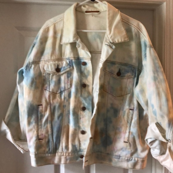 Free People Jackets & Blazers - Free People tie dye jean jacket